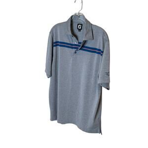 FootJoy Mens Grey Striped Wild Rock Golf Club‎ ProDry Performance Polo Shirt M